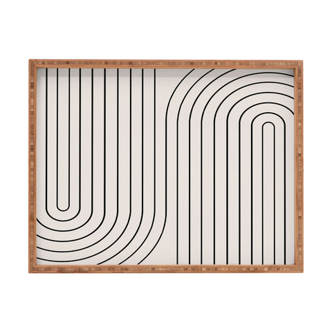 Colour Poems Minimal Line Curvature White Rectangular Tray