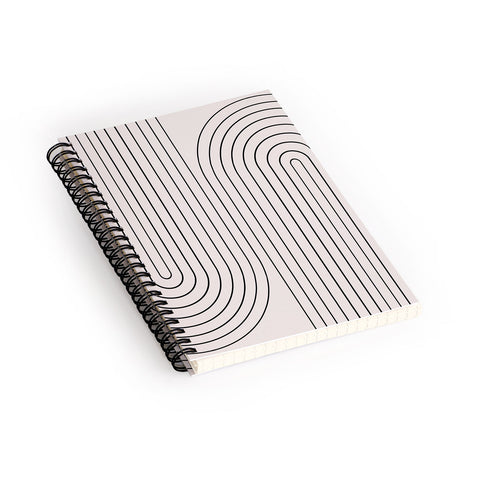 Colour Poems Minimal Line Curvature White Spiral Notebook