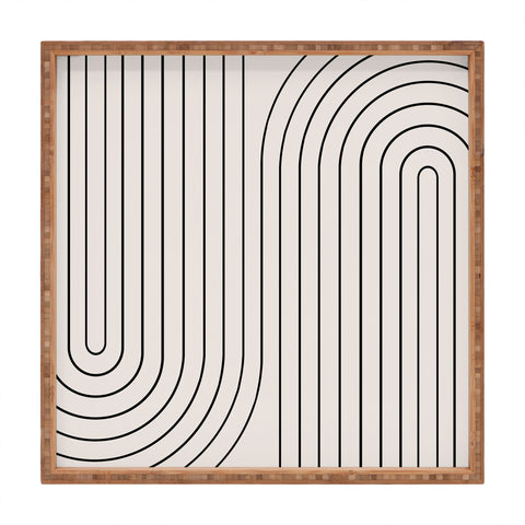 Colour Poems Minimal Line Curvature White Square Tray