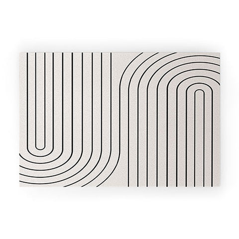 Colour Poems Minimal Line Curvature White Welcome Mat