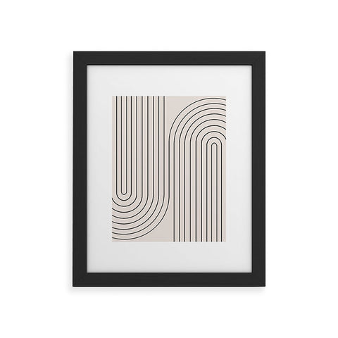 Colour Poems Minimal Line Curvature White Framed Art Print