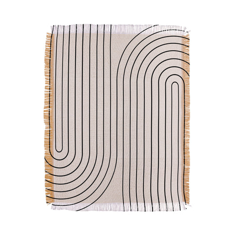 Colour Poems Minimal Line Curvature White Throw Blanket