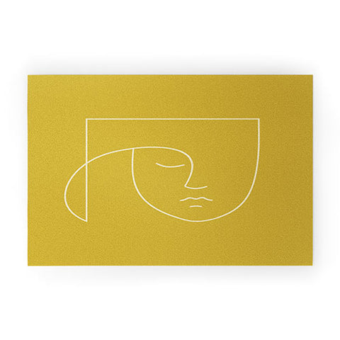 Colour Poems Minimal Line Portrait Gold Welcome Mat