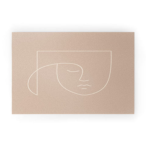 Colour Poems Minimal Line Portrait Rose Welcome Mat