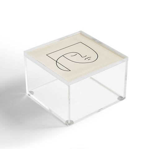 Colour Poems Minimal Line Portrait White Acrylic Box