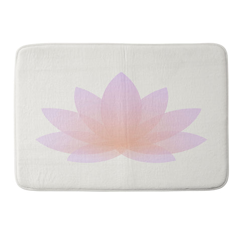 Colour Poems Minimal Lotus Flower III Memory Foam Bath Mat