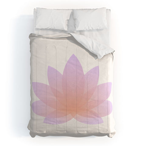 Colour Poems Minimal Lotus Flower III Comforter