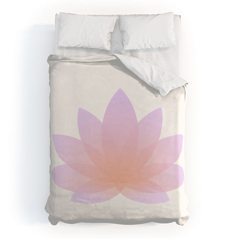 Colour Poems Minimal Lotus Flower III Duvet Cover
