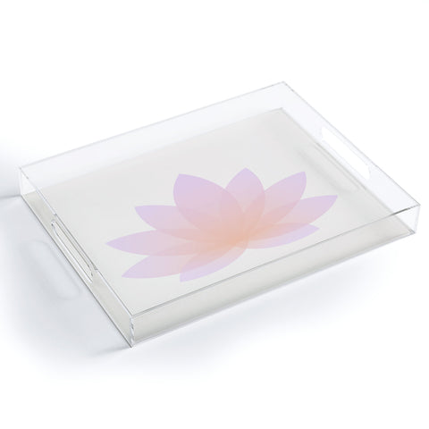 Colour Poems Minimal Lotus Flower III Acrylic Tray