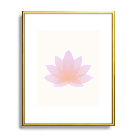 Colour Poems Minimal Lotus Flower III Metal Framed Art Print