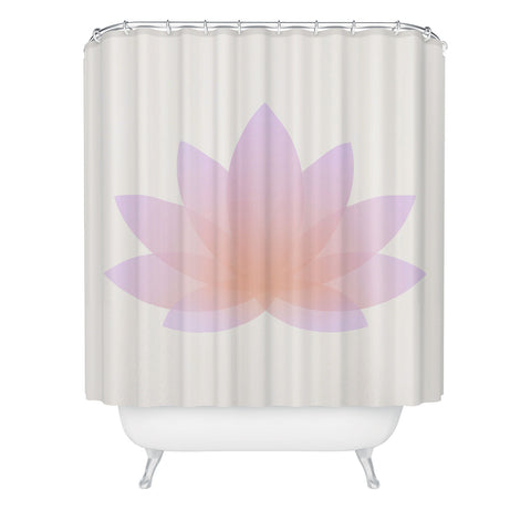 Colour Poems Minimal Lotus Flower III Shower Curtain