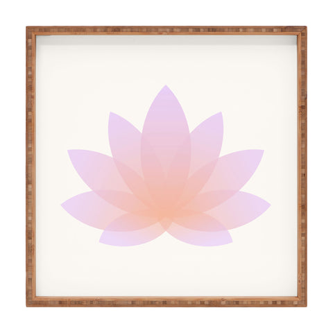 Colour Poems Minimal Lotus Flower III Square Tray