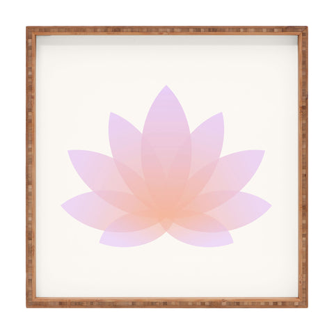 Colour Poems Minimal Lotus Flower III Square Tray