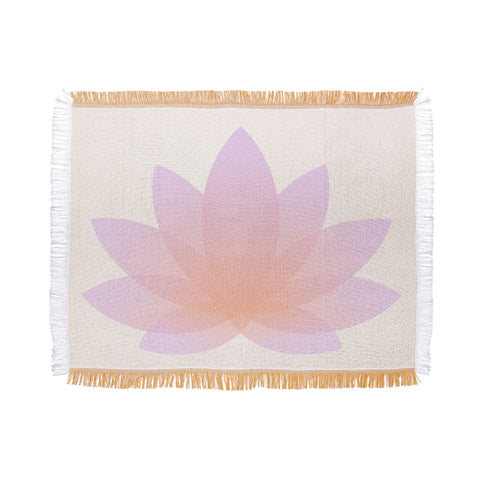 Colour Poems Minimal Lotus Flower III Throw Blanket