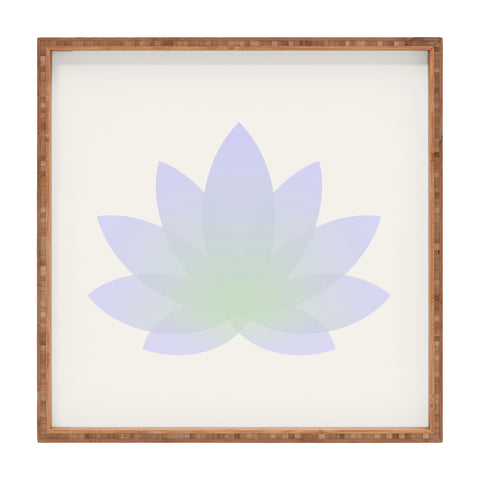 Colour Poems Minimal Lotus Flower V Square Tray