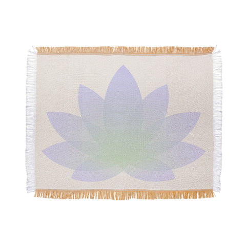 Colour Poems Minimal Lotus Flower V Throw Blanket