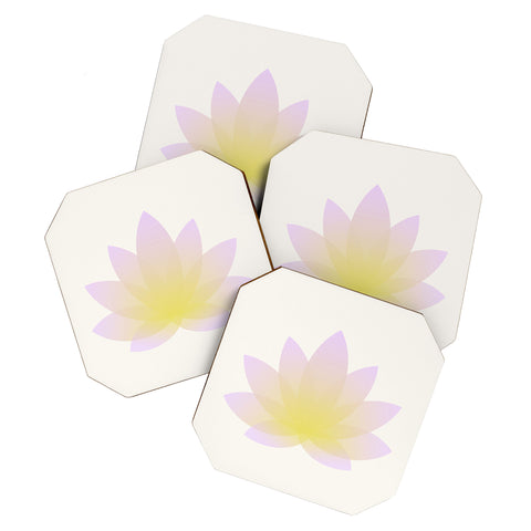 Colour Poems Minimal Lotus Flower VII Coaster Set