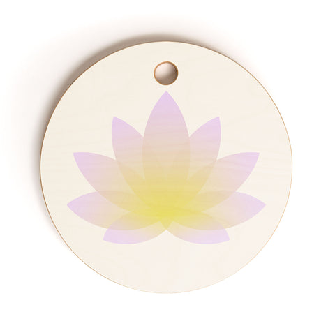 Colour Poems Minimal Lotus Flower VII Cutting Board Round