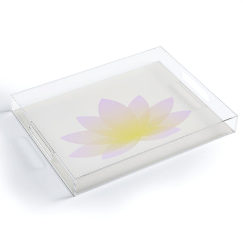Colour Poems Minimal Lotus Flower VII Acrylic Tray