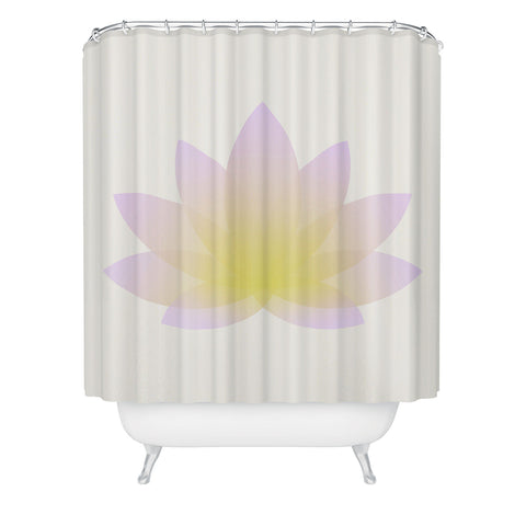 Colour Poems Minimal Lotus Flower VII Shower Curtain