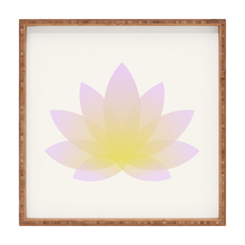 Colour Poems Minimal Lotus Flower VII Square Tray