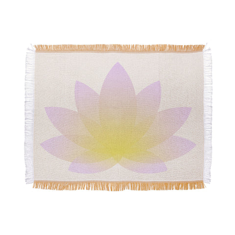 Colour Poems Minimal Lotus Flower VII Throw Blanket