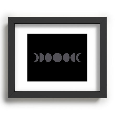 Colour Poems Minimal Moon Phases Black Recessed Framing Rectangle