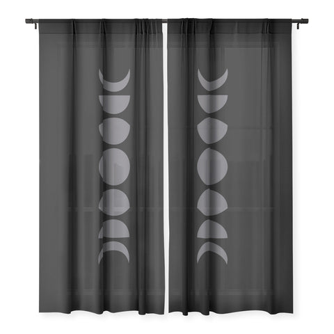 Colour Poems Minimal Moon Phases Black Sheer Non Repeat