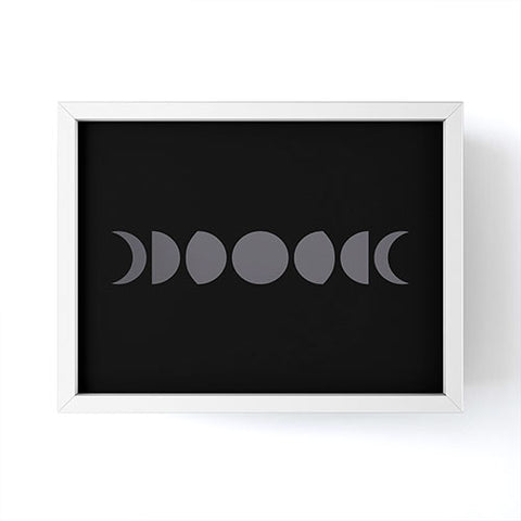 Colour Poems Minimal Moon Phases Black Framed Mini Art Print