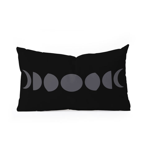Colour Poems Minimal Moon Phases Black Oblong Throw Pillow