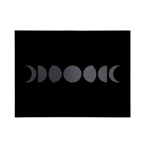 Colour Poems Minimal Moon Phases Black Poster