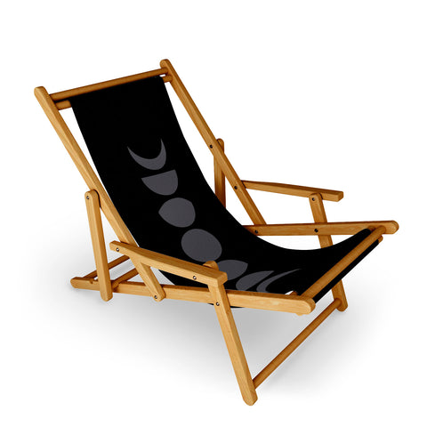 Colour Poems Minimal Moon Phases Black Sling Chair