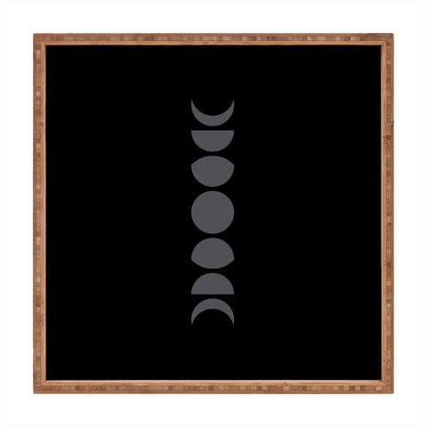 Colour Poems Minimal Moon Phases Black Square Tray