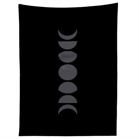 Colour Poems Minimal Moon Phases Black Tapestry