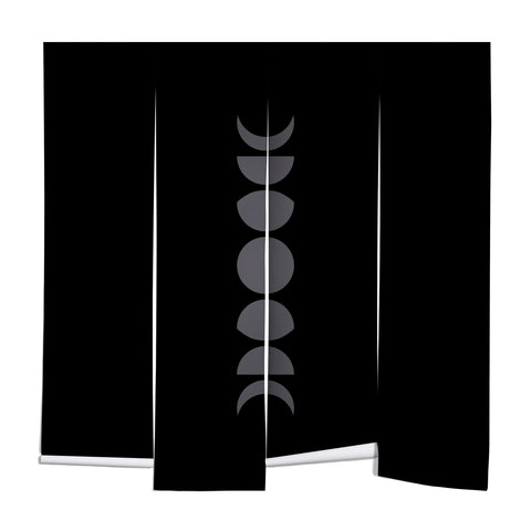 Colour Poems Minimal Moon Phases Black Wall Mural