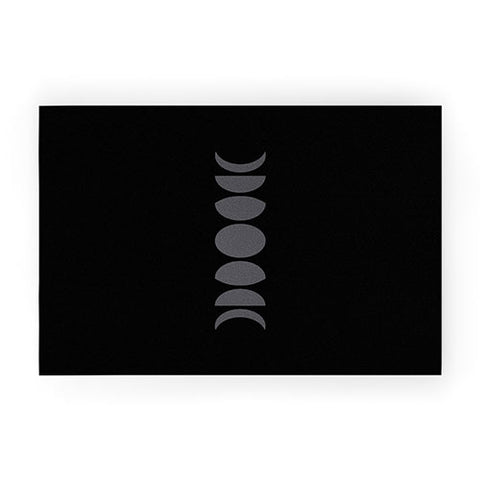 Colour Poems Minimal Moon Phases Black Welcome Mat