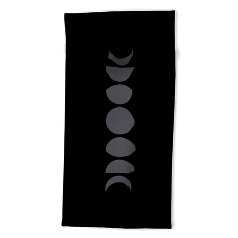 Colour Poems Minimal Moon Phases Black Beach Towel