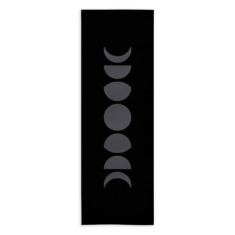 Colour Poems Minimal Moon Phases Black Yoga Towel