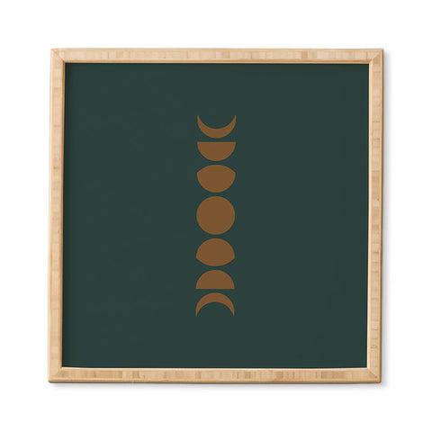 Colour Poems Minimal Moon Phases Green Framed Wall Art