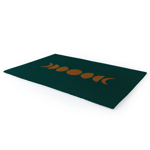 Colour Poems Minimal Moon Phases Green Area Rug