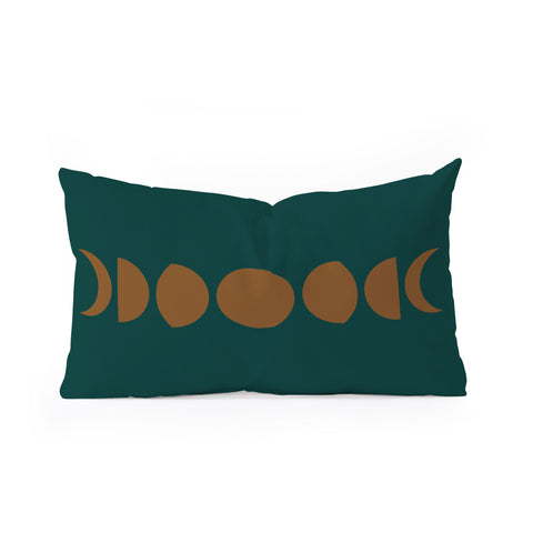 Colour Poems Minimal Moon Phases Green Oblong Throw Pillow