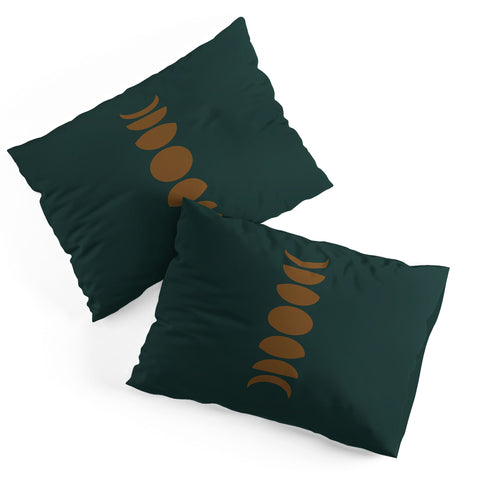 Colour Poems Minimal Moon Phases Green Pillow Shams