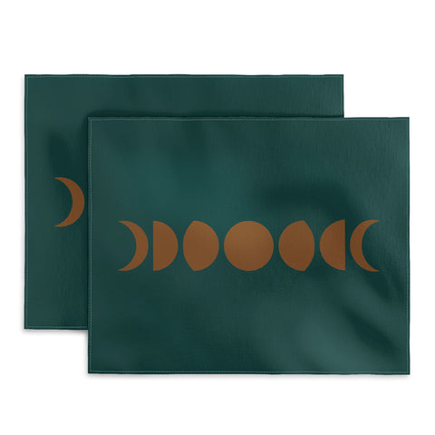 Colour Poems Minimal Moon Phases Green Placemat