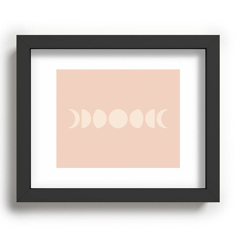 Colour Poems Minimal Moon Phases Light Pink Recessed Framing Rectangle