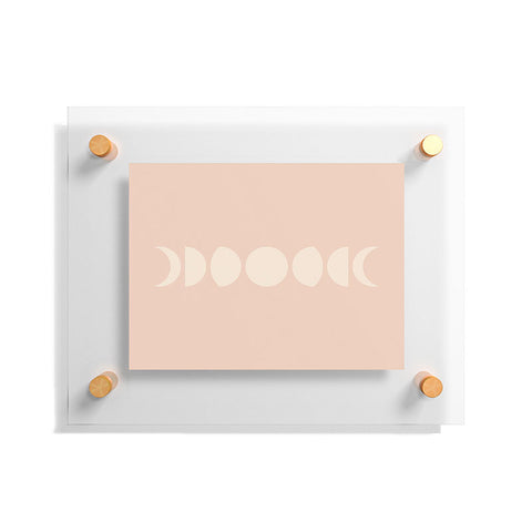Colour Poems Minimal Moon Phases Light Pink Floating Acrylic Print
