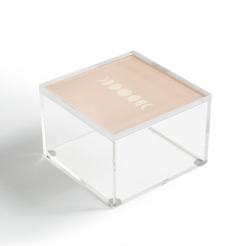 Colour Poems Minimal Moon Phases Light Pink Acrylic Box