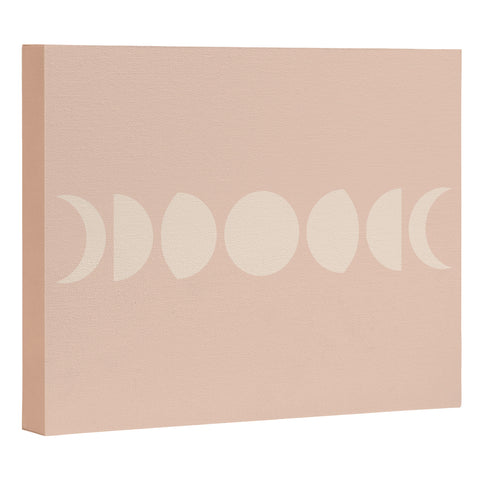 Colour Poems Minimal Moon Phases Light Pink Art Canvas