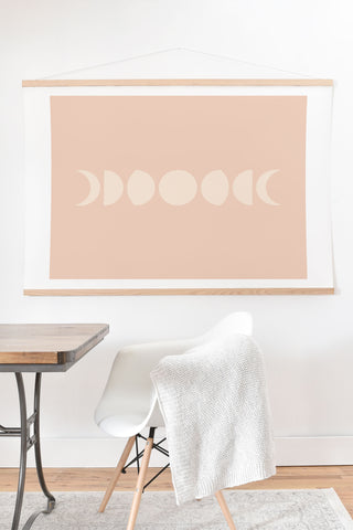 Colour Poems Minimal Moon Phases Light Pink Art Print And Hanger