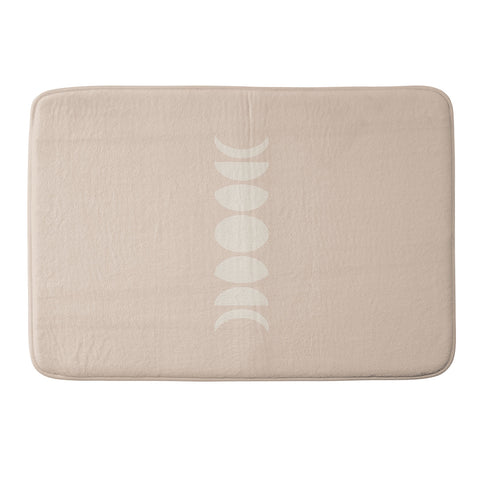Colour Poems Minimal Moon Phases Light Pink Memory Foam Bath Mat