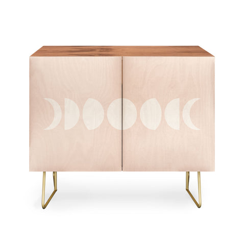 Colour Poems Minimal Moon Phases Light Pink Credenza